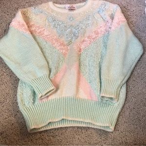 Vintage Jocelyn Smith pastel sweater size medium